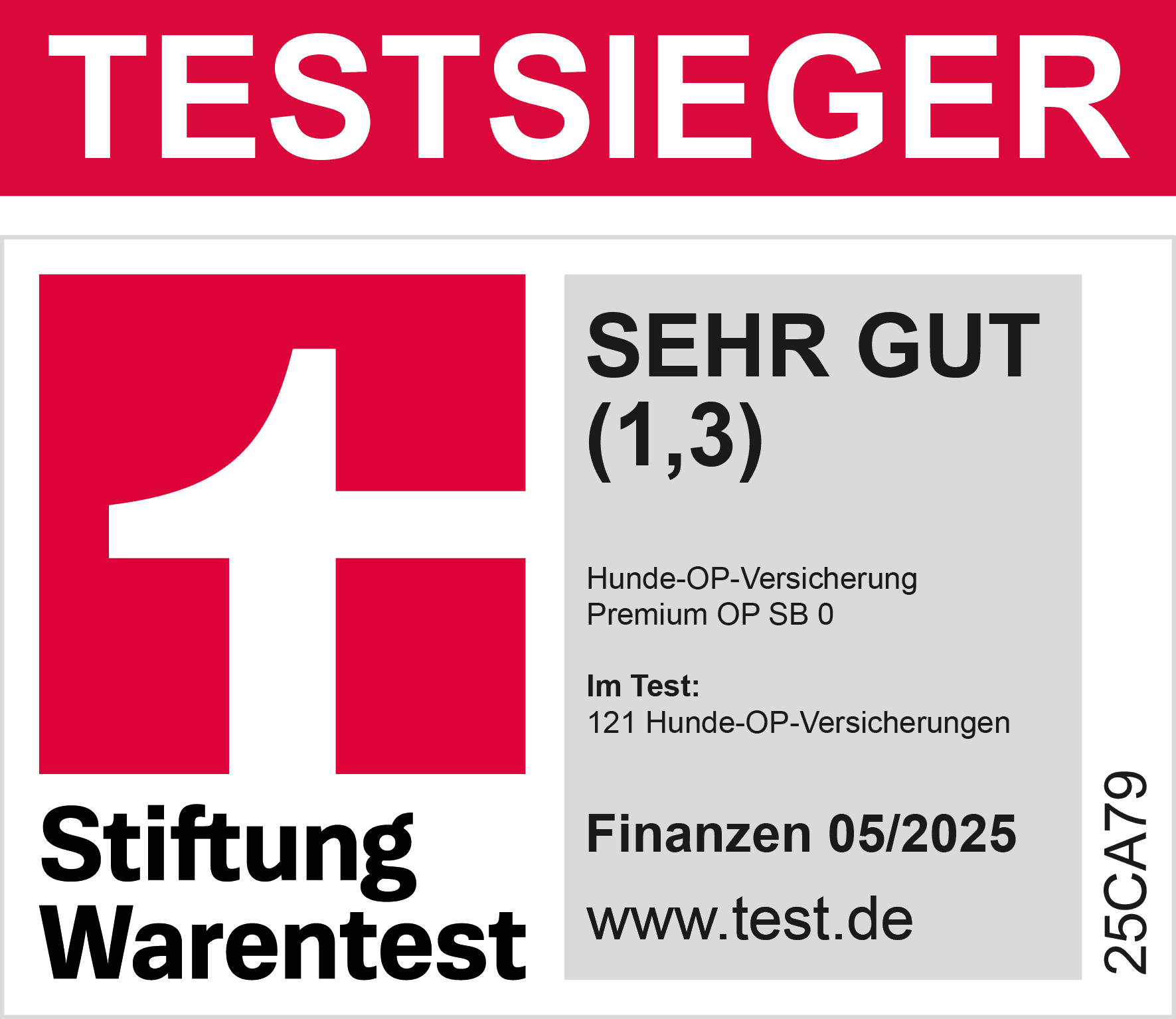 Stiftung Warentest Testsieger – SEHR GUT (1,3)